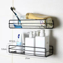 Load image into Gallery viewer, Black Corner Storage Rack: Iron Frame, Punch-Free, Wall-Mounted Organizer