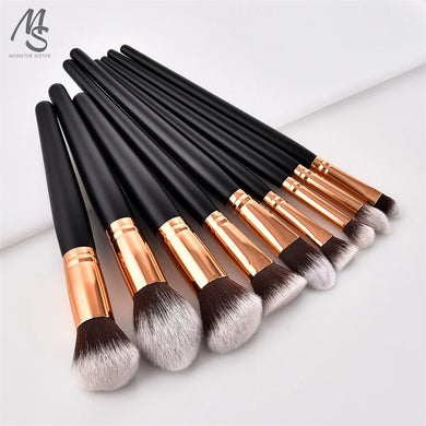 European Brush Set! 10 Pcs, Face & Eyes, Travel