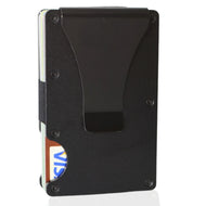 Minimalist Slim RFID Blocking Wallet For Men - Light Weight, Durable & Compact- Aluminum Wallet With Money Clip (Black）
