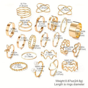 23pcs Stackable Rings! Gold/Silver, Boho, Minimalist