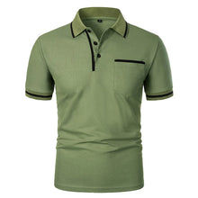 Load image into Gallery viewer, New Men's Short Sleeve Polo Shirts Solid Color Casual T-shirt Summer Trendy Breathable Loose Basic Splice Top Pockets Men Shirts