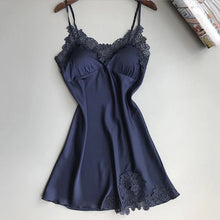 Load image into Gallery viewer, Sexy Pajamas Women's Silk Suspender Nightdress Ladies Spring And Summer Ice Silk Thin Halter Home Service Satin Night Dresses