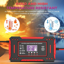 Load image into Gallery viewer, Charger Car and Motorcycle Battery Charging Unit Lead-Acid Battery Repair LCD Display 6A 12V Intelligent Car Battery