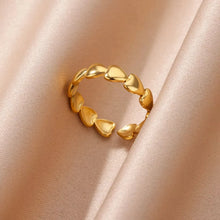 Load image into Gallery viewer, Stainless Steel Zircon Geometric Rings For Women Luxury Evil Eye Gold Color Adjustable Trendy Wedding Aesthetic Jewerly Gift