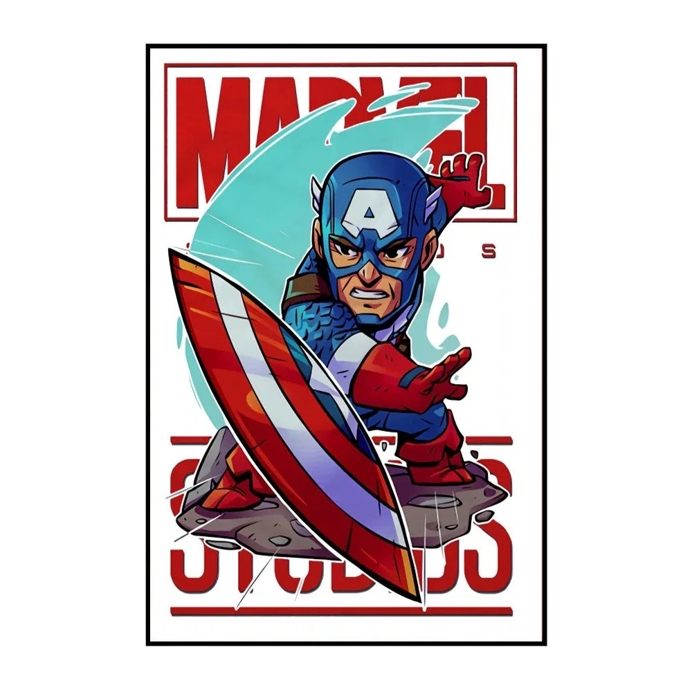 Marvel Wall Art Posters SpiderMan Iron Man Avengers Superhero Disney Kid Room Decor Cartoon Canvas Painting Picture Print