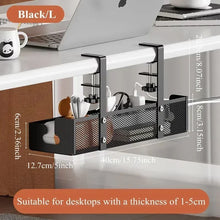 Load image into Gallery viewer, 1PCS Under Desk Cable Management Tray, No Drill Steel Desk Cable Organizers, Wire Management Tray Cable Management Rack