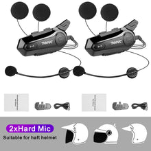 Load image into Gallery viewer, 1/2 X1 Bluetooth Motorcycle Helmet Intercom Headset For 2 Rider 1000M intercomunicador Moto Interphone Wireless Handsfree Call