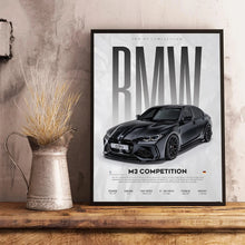 Load image into Gallery viewer, BMW Cars Competition Poster – Modern Canvas Wall Art