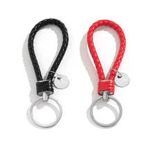 Load image into Gallery viewer, 2Pcs/Set PU Leather Braided Woven Rope Keychain DIY Bag Pendant Key Chain Holder Key Car Trinket Keyring Men Women Gift Jewelry