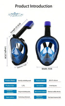 Load image into Gallery viewer, Full Face Snorkel Mask with Detachable Camera Mount,Snorkeling Swimming Diving Mask Wide View Anti-Fog Anti-Leak for Adult