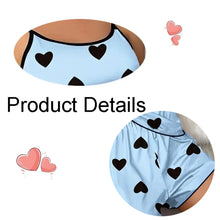 Load image into Gallery viewer, Women's Pajama Set Pajamas T-Shirts Shorts Pink Heart-Shaped Print Round Neck T-Shirt Ice Silk Top Comfortable Casual Summer ﻿