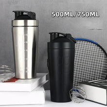 Load image into Gallery viewer, Stainless Steel Protein Shaker Cup Portable Fitness Sports Mug Nutrition Shakers Cup Water Bottles Water Cup Portable Shakers