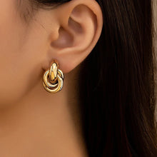 Load image into Gallery viewer, Stainless Steel Knot Hoop Earrings for Women Girls Trendy Irregular Lines Stud Earrings Special Design Fashion Jewelry Gifts