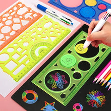 Load image into Gallery viewer, Geometry Spirograph Drawing Stencils Set Painting Template Art Crafts Creative Kids Educational Toy Variety of Flowers Ruler