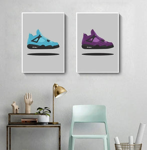 Designer Sneakers Canvas Art - Luxury Fashion Shoes Poster Print Home Decor