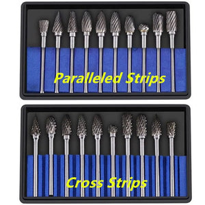 10pcs Carbide Burr Set - Tungsten Steel Rotary File Milling Cutter Woodworking Kit