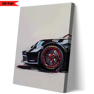 GT3 RS Graffiti Wall Art, HD Canvas Print Poster, Home, Living Room, Room Decoration