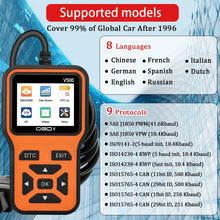 Load image into Gallery viewer, Car OBD2 Scanner Diagnostic Tool Code Reader, Car Voltage Tester Engine Fault Code Scanner, Charging Tester Diagnostic Tool V500