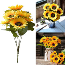 Load image into Gallery viewer, Artificial Sunflower Bouquet - 7 Heads 29cm Fake Flowers for Home, Wedding &amp; Party Décor