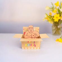 Load image into Gallery viewer, 1pc Hilarious Happy Birthday Pop-Up Card - Humorous 3D Character Design with Heart Balloons &amp; Confetti, Whimsical Card