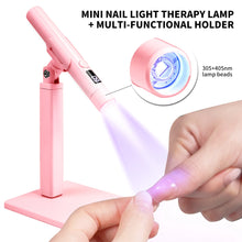Load image into Gallery viewer, Portable Nail UV LED Lamp Rechargeable for Nails Gel Polish Drying Resin Quick UV Light Lamp for Nails Art Desk Stand Removable