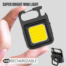Load image into Gallery viewer, Super Bright Mini COB Keychain Flashlight - Rechargeable with Magnet - 4 Lighting Modes