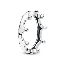 Load image into Gallery viewer, 925 Sterling Silver Rings For Women Original Crown Love Heart Wishbone Engagement Wedding Rose Gold Crystal Ring Luxury Jewelry