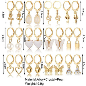 Variety Earring Set! 18 Pairs, Trendy Styles, Summer