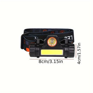 Rechargeable COB LED USB Headlamp Magnetic Waterproof Outdoor Fishing Torch