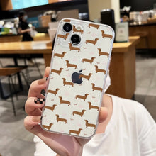 Load image into Gallery viewer, Dachshund Silhouette Dog Phone Case For iPhone 16 15 14 13 12 11 Pro Max XS X XR 7 8 SE Back Cover Clear Funda