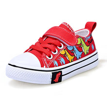 Load image into Gallery viewer, Kids Cartoon Dinosaur Canvas Shoes Boys Girls Casual Trainers