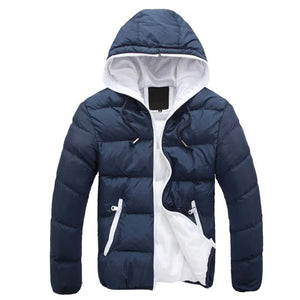 Men's Casual Cotton Parka Jacket – Autumn Winter Hooded Padded Coat