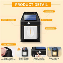 Load image into Gallery viewer, Solar Lights Outdoor Exterior Wall Lamps Retro Body Induction Atmosphere Christmas Fairy Lights Solar Charging Desk Lamps Gifts