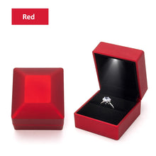 Load image into Gallery viewer, LED Light Ring Box Engagement Proposal Wedding Luxury Gift Box Red Wine Ring Case for Valentine's Day Anniversary Christmas