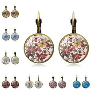 Retro Mandala Flower Time Earrings - French Style Jewelry Ear Hooks Women Men