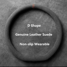 Load image into Gallery viewer, Car Steering Wheel Covers Cowhide Suede Steering Wheel Cover Wrap Universal 37-38cm Breathable Steering Covers Car Accessories