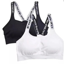 Load image into Gallery viewer, Sports underwear Women Yoga Fitness Seamless Crop Top Wide Letter Straps Comfortable Workout Activewear