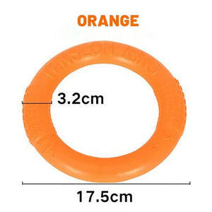 Orange Dog Flying Disk Toy: Interactive Training Ring Puller for Dogs