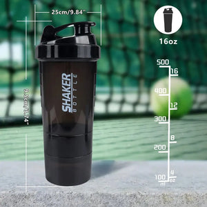 3-Layer Protein Shaker: Mixing Cup for Bodybuilding and Fitness Drinks