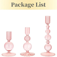 Load image into Gallery viewer, 3Pc/Set Glass Candle Holders Flower Vase Candlestick for Home Wedding Table Centerpiece Decoration