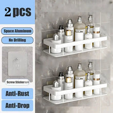 Load image into Gallery viewer, Bathroom Shelf No Drill Wall Mounted Shampoo Bottle Shower Corner Rack Toilet Storage Rack Aluminum Bathroom Kitchen Accessories