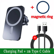 Load image into Gallery viewer, 30W Magnetic Car Wireless Charger For iPhone 15 14 13 12 Pro Max Mini Macsafe Car Phone Holder Stand Mount Fast Charging Station