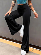 Casual Yoga Straight Leg Wide Leg Pants Loose Slim Fit Wide Leg Seamless Activewear Daily Versatile Yoga Fitness Long Trousers