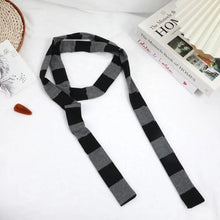 Load image into Gallery viewer, Women Harajuku Cotton Scarves Y2k Black Grey Stripe Long Scarves 180cm Thin Long Decorative Neckerchief Fashion Streetwear