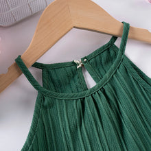 Load image into Gallery viewer, Toddler Girls Summer 2PCS Solid Colour Suit Wave Sleeveless Camisole Top &amp; Trousers