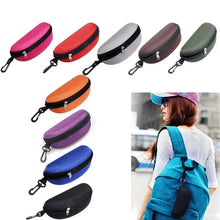 Load image into Gallery viewer, 1pc Portable Sunglasses Case Protector Oxford Cloth Hard EVA Zippered Eyeglasses Case with Carabiner Unisex Eyewear Accessories