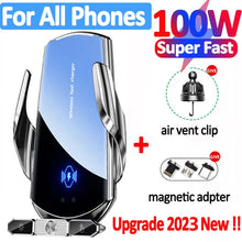 Load image into Gallery viewer, Car wireless charger Magnetic Cell Phone Holder Mobile Phone Stand in Car GPS Support 360° Rotatable Mount For iPhone Xiaomi
