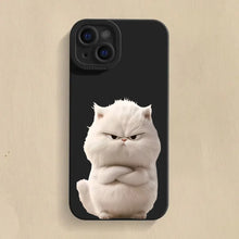 Load image into Gallery viewer, Funny Cool Cat Silicone Phone Case For iPhone 16 15 14 13 12 11 17 Pro Max 15 Pro XS XR X 8 16 Plus Shockproof Matte Soft Cover