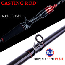 Load image into Gallery viewer, BIUTIFU Traveler Spinning Casting Rod, Fuji Lure, 1.8-3.0m Carbon Baitcasting, 5-42g