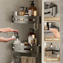 Load image into Gallery viewer, No-Drill Aluminum Wall Shelf: Bathroom &amp; Kitchen Organizer Rack